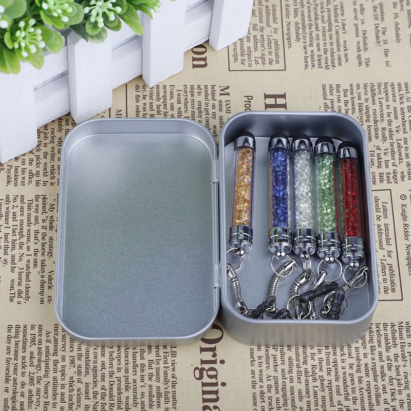 Mini Portable Metal Rectangular Empty Hinged Tins Small Storage Kit Box