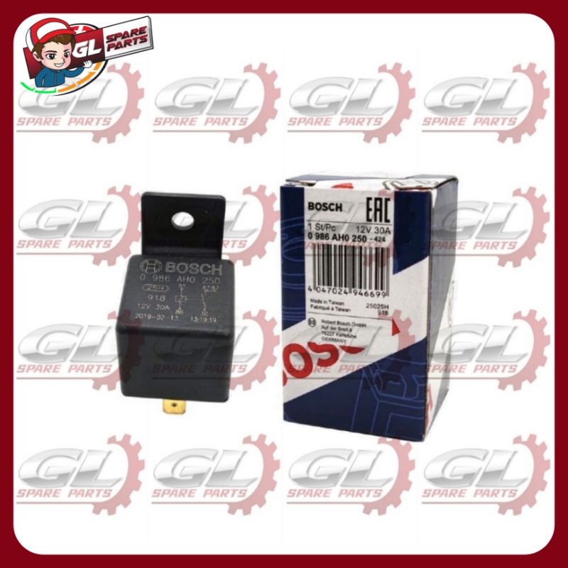 BOSCH RELAY AH 0250 UNIVERSAL AUTOMOTIVE CAR RELAY 12V 30A 5 PIN 0 986