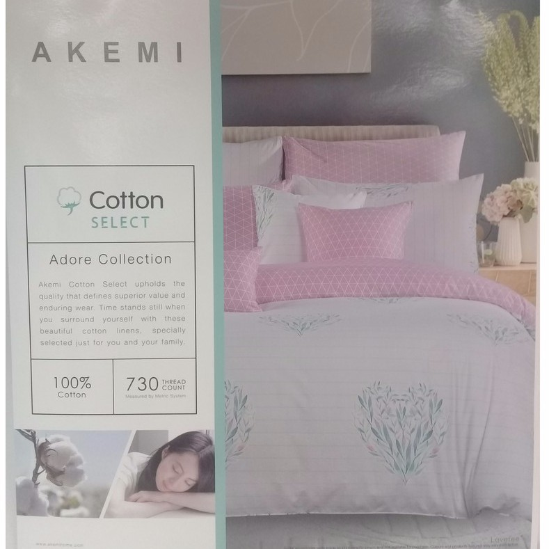 Akemi Cotton Select Adore Plus Super Single Fitted Sheet Set Shopee