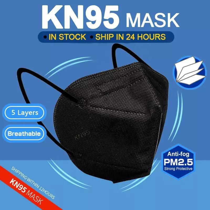 Lowest price 10PCS KN95 5LAYER Black MASK black mask Mask Hitam KN94