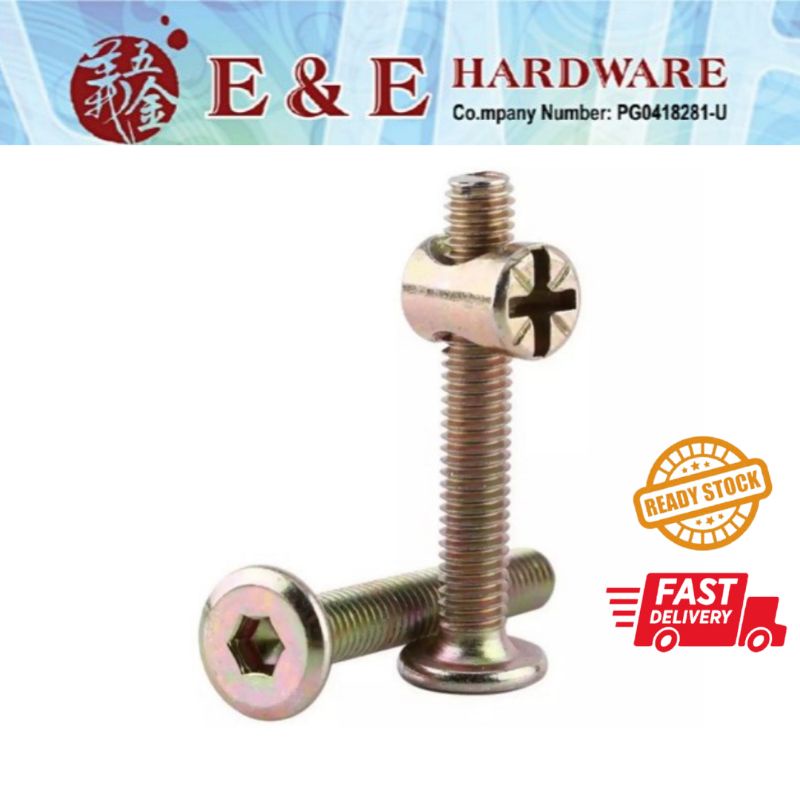 M6 M8 JCBC SKRU KATIL FURNITURE JOINT CONNECTOR SCREW & BARREL NUT