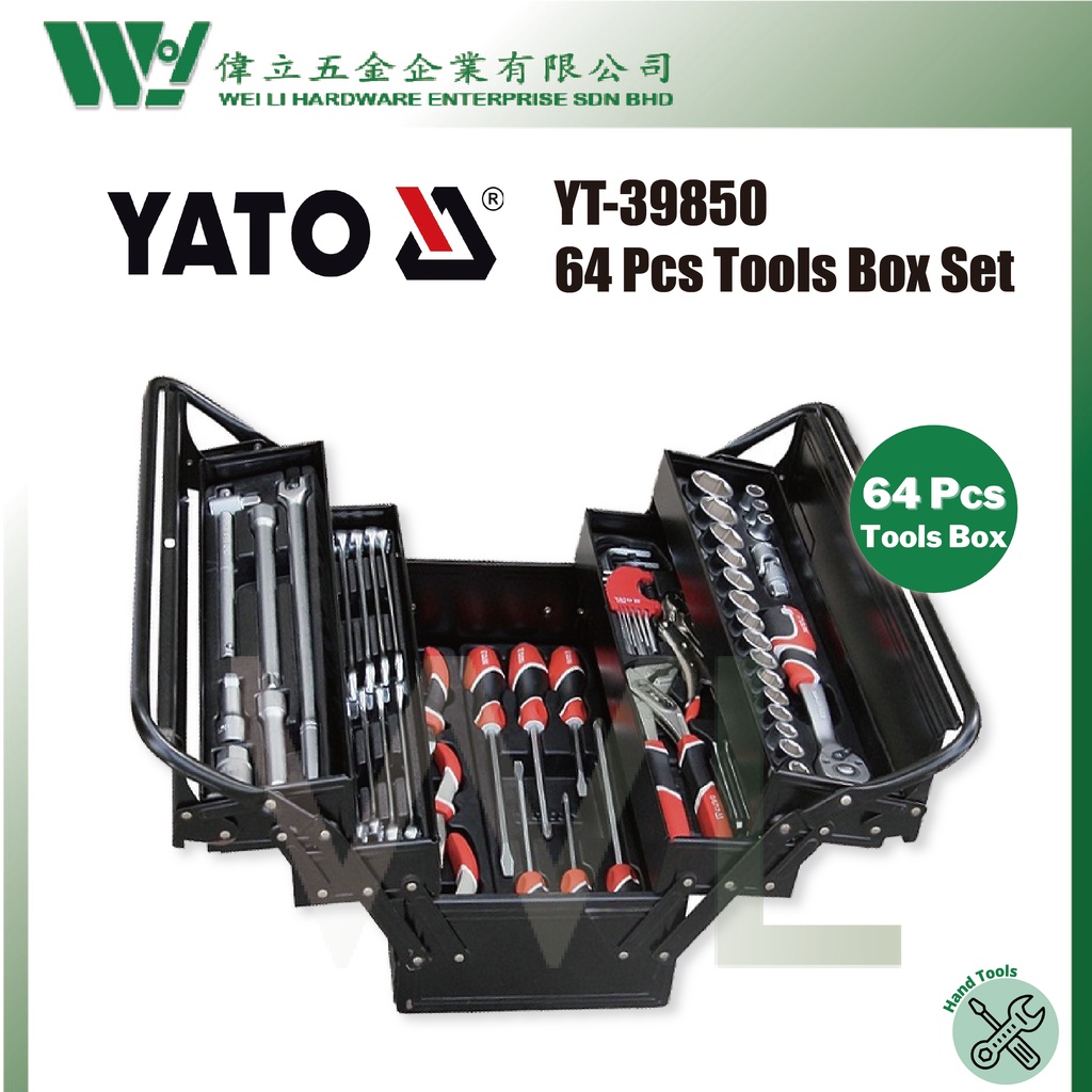 YATO YT38950 Tool Box with 64pcs Tools Set / tools box full set / tool