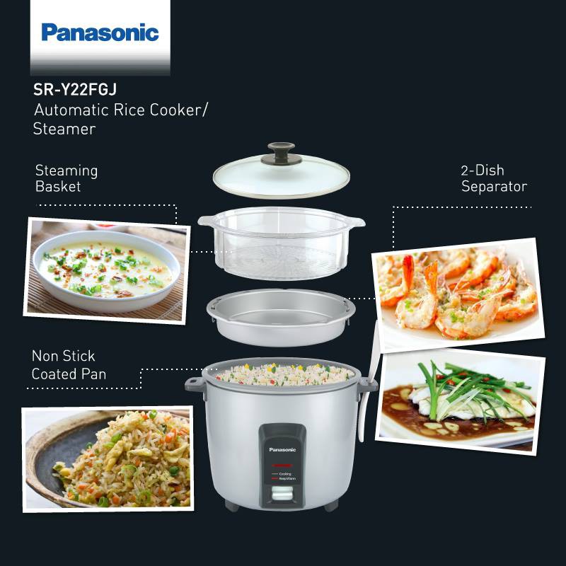 Panasonic SRY22FGJ Automatic Rice Cooker / Steamer 2.2L Litre 12