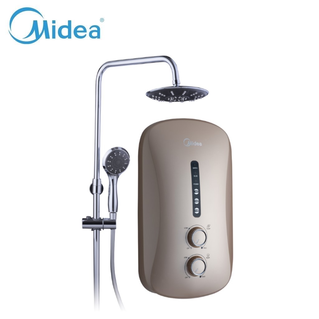 Midea Rain Shower Water Heater with DC Silent Pump Gold ( MWH38P3RSGold ) Shopee Malaysia
