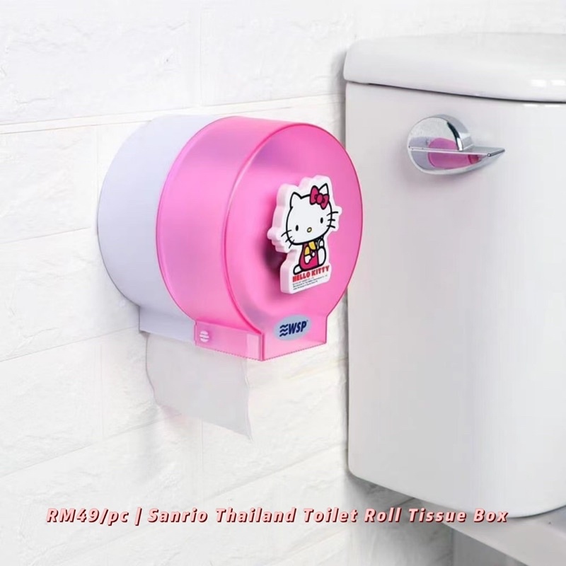 Sanrio Thailand Hello Kitty Toilet Roll Tissue Holder Wall Tissue Box