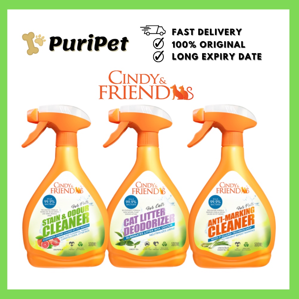 500ml CINDY & FRIENDs Cat Litter Deodorizer Spray / AntiMarking or Stain Odour Cleaner Spray