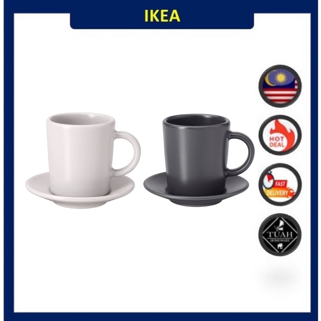 IKEA DINERA Espresso Cup And Saucer (9cl) Shopee Malaysia