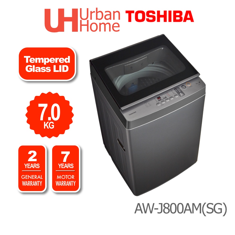 Toshiba Top Load Automatic Washer Washing Machine (7kg) AWJ800AMSG/AW