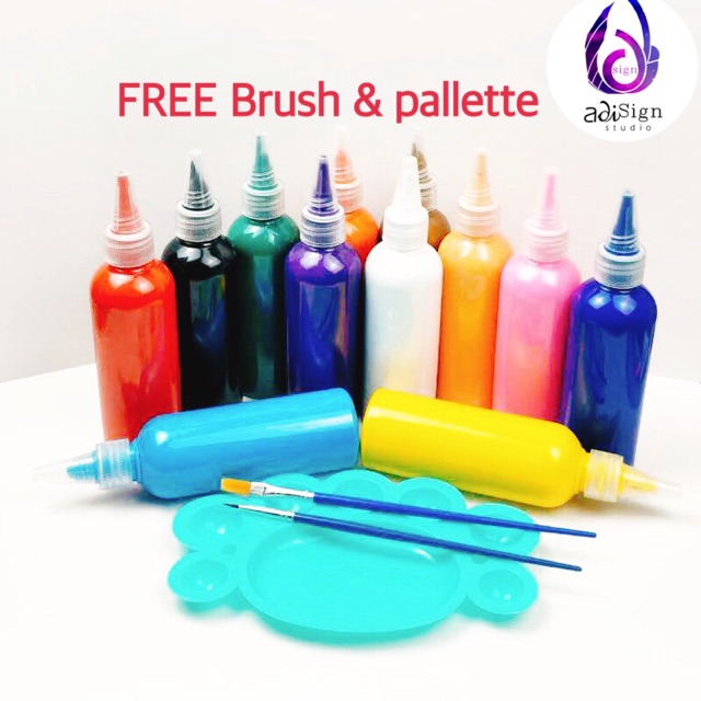 100 ml 12 color set Wholesale acrylic paint handpainted wall plaster