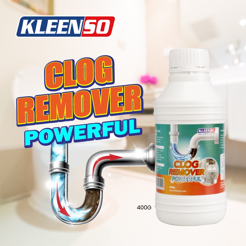[Cheapest] Kleenso Powerful Liquid Clog Remover 400g For Toilet Sinks Drain Pipes Basin Pipe