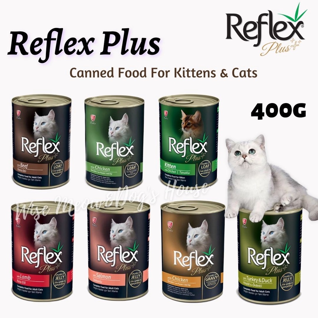 Reflex Plus Cat Canned Wet Food For Kittens & Cats 400g / Makanan