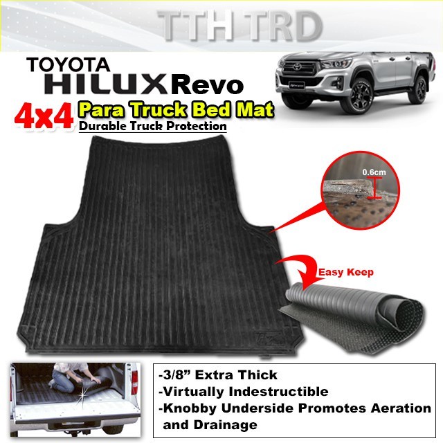 TOYOTA HILUX VIGO REVO ROCCO ROGUE 20092021 PARAMAT RUBBER TRUNK MAT PROTECTION RUBBER MAT