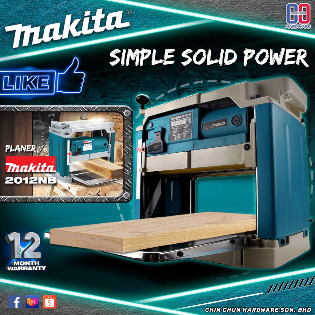 JET JWP12 PORTABLE THICKNESS PLANER 1800W 12" WITHOUT STAND /MAKITA