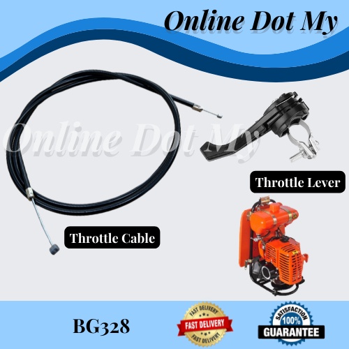 BG328 T328 Throttle Cable + Throttle Lever Brush Cutter Minyak Wayar
