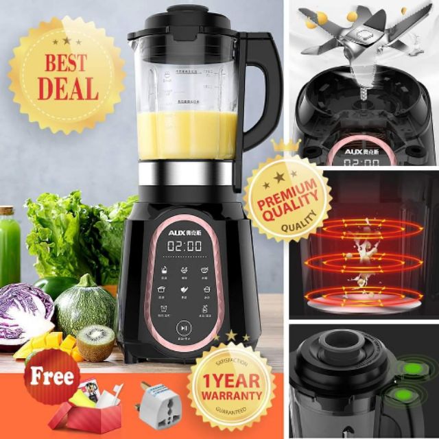 AUX HXPB9215 Highspeed 8point Blade BPAFree High Borosilicate Glass Blender with Heating