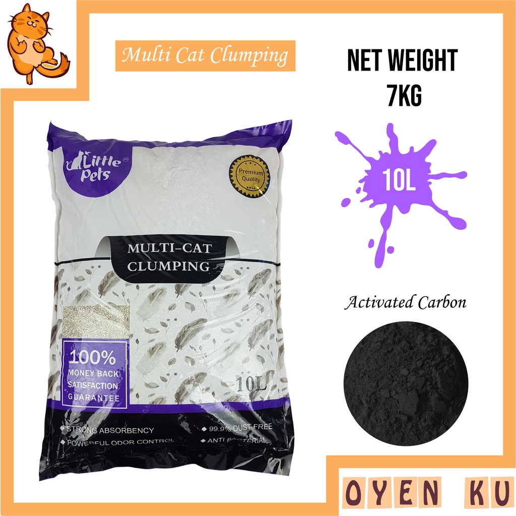 Premium Multi Cat Litter Super Clumping with Activated Carbon / Cat Litter 10L / Pasir Kucing