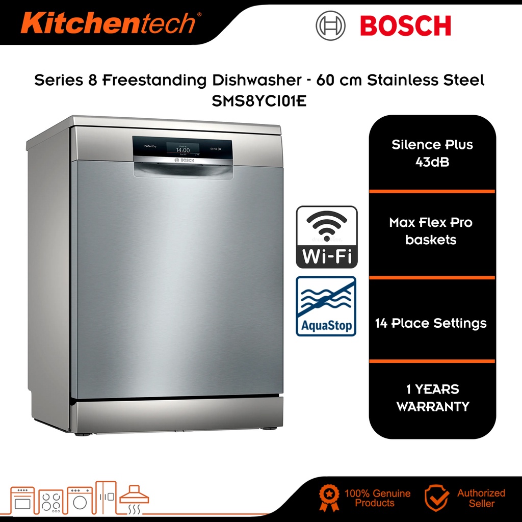 Bosch SMS8YCI01E Series 8 Freestanding Dishwasher 60cm Stainless