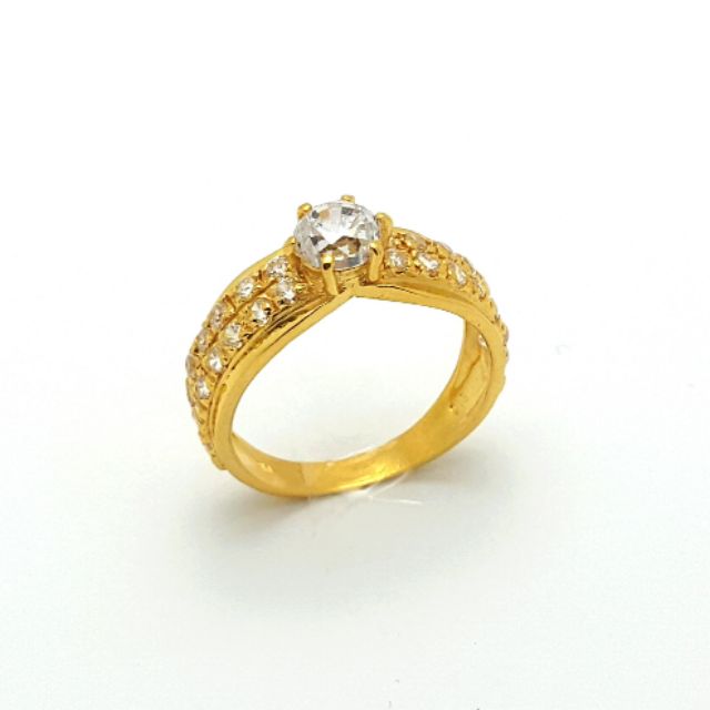 CINCIN BATU PERMATA ZIRCONIA EMAS 916. CT 039 Shopee Malaysia