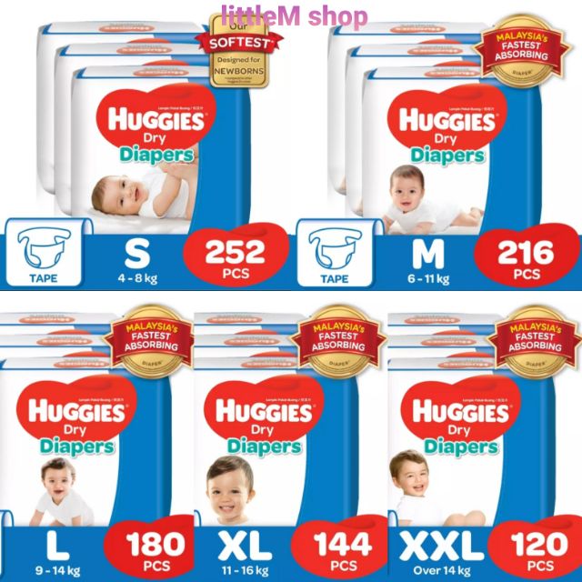 HUGGIES DRY TAPE (3x jumbo pack) Shopee Malaysia