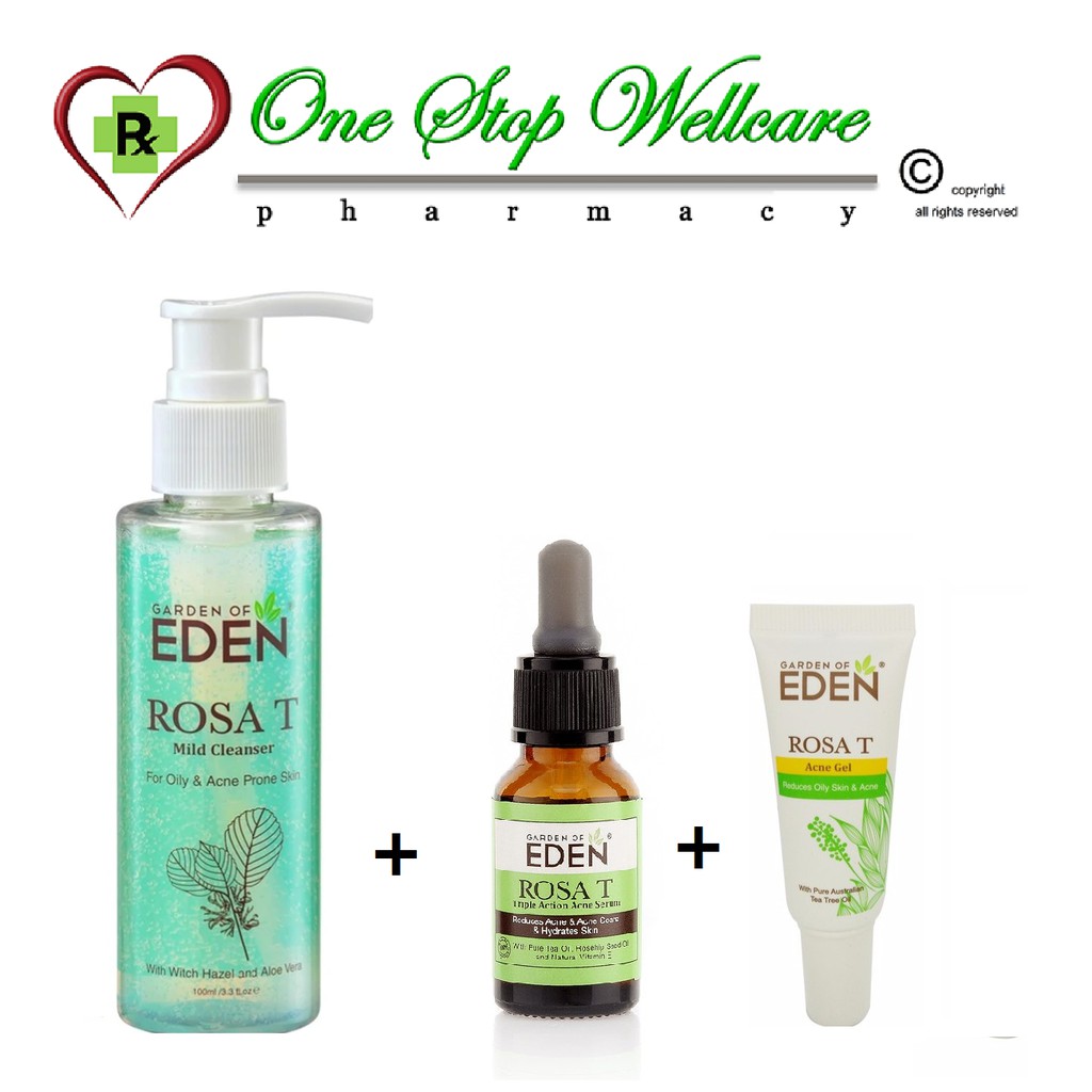 GARDEN OF EDEN ACNE CARE SET (ROSA T CLEANSER 100ML+ROSA T SERUM 5ML