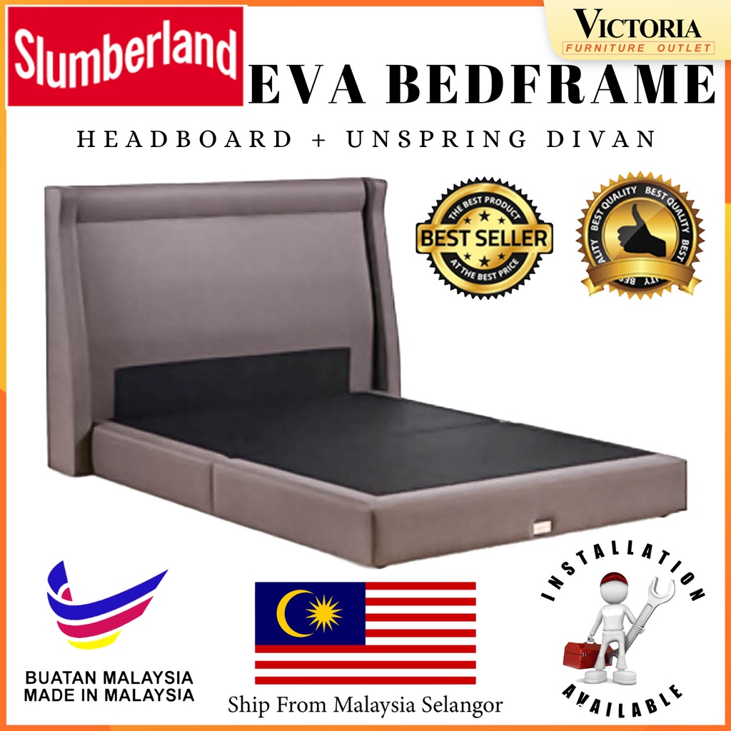 SLUMBERLAND EVA Queen / King BEDFRAME (HEADBOARD + DIVAN) Katil
