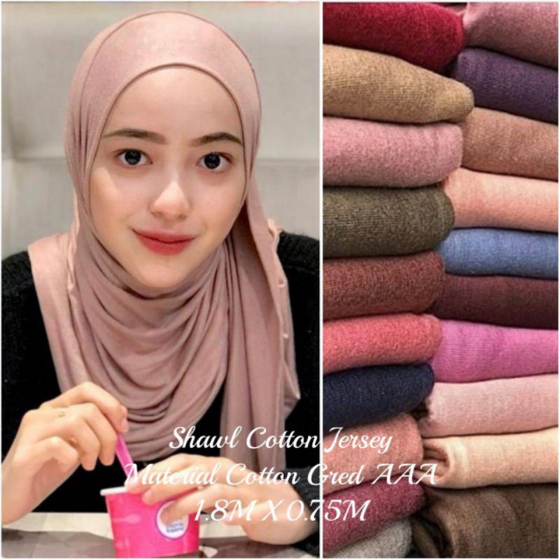 🔥HOT SELLING🔥shawl jersey cotton shawl malas shawl pinless shawl ironless Shopee Malaysia