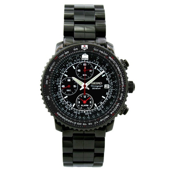 Seiko Quartz Alarm Chronograph All Black Tachymeter Speed Distance Limited Special Edition Watch