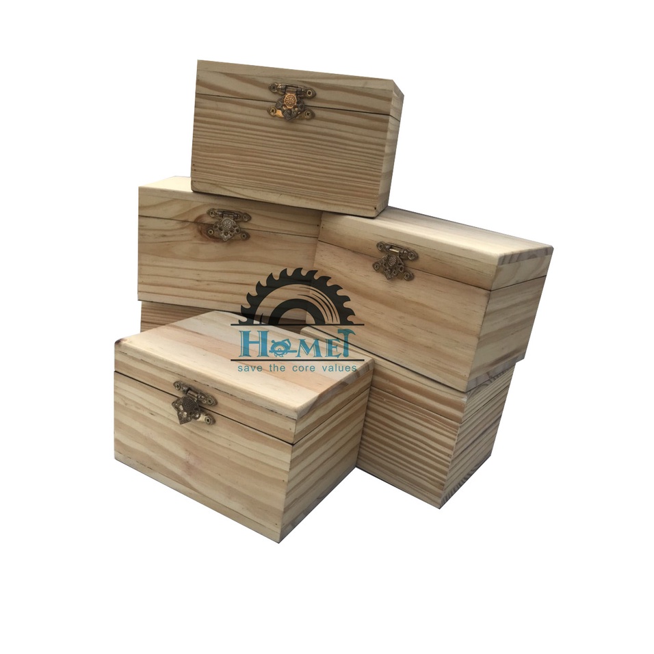 Pine Wood Gift Box Red Velvet Lining Inside The Box Shopee Malaysia