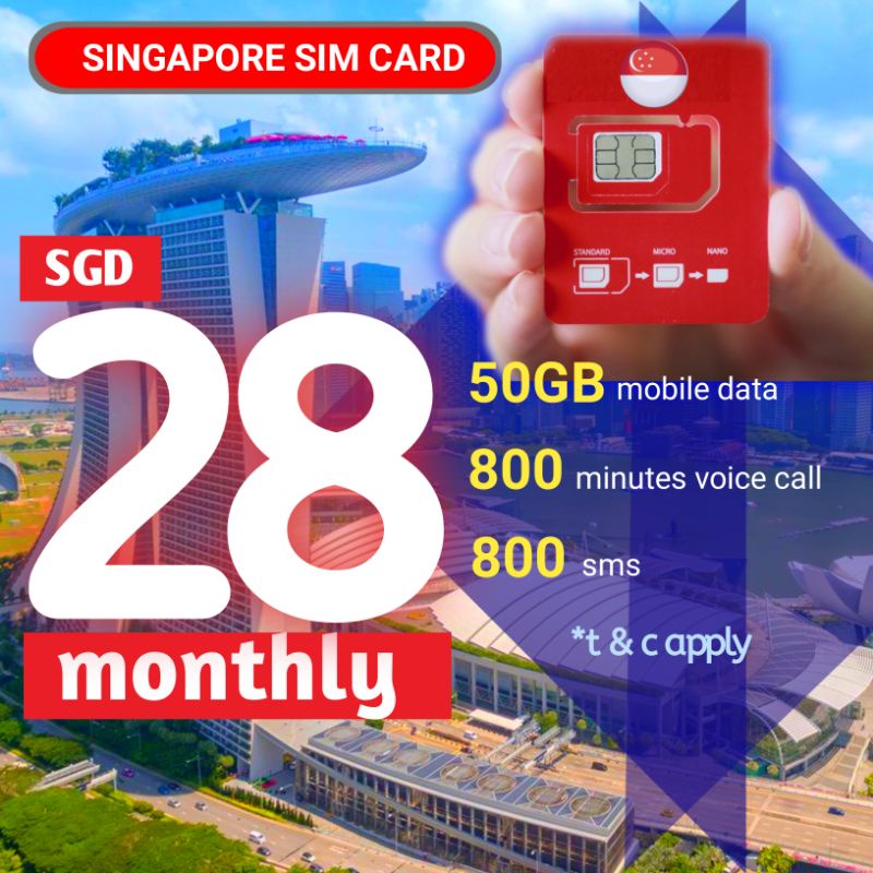 REGISTER SINGAPORE SIM CARD 50GB MOBILE DATA Shopee Malaysia