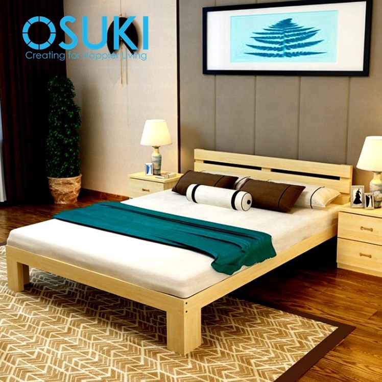 OSUKI Solid Wood Queen Size Bed Frame 200 x 150cm Shopee Malaysia
