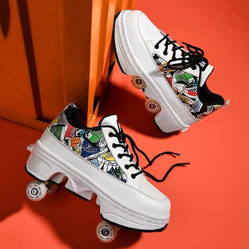 Roll Shoes Anglut convertible shoes heelys fourwheel adult skates dual