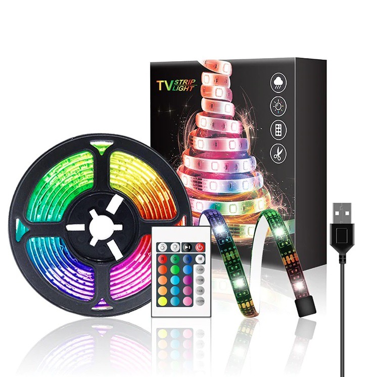 Color LED Strip Lights USB Waterproof 5V 3M/4M/5M 5050 RGB Colour