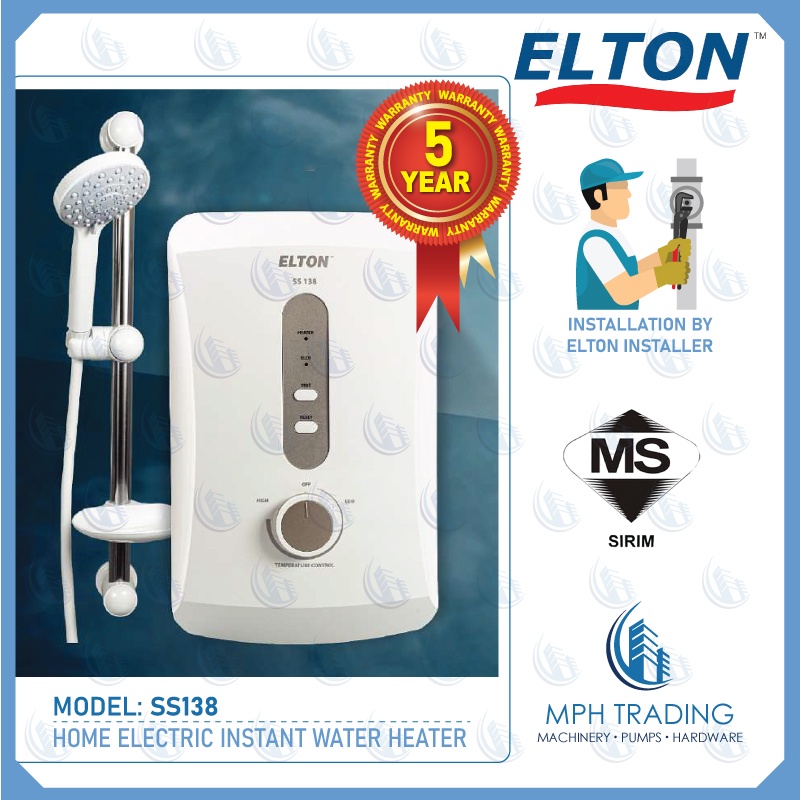 ELTON SS138 Home Electric Instant Water Heater Without Pump and 5 Multi