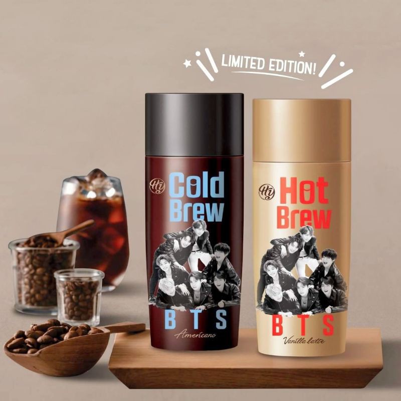 ready stock Bts Americano cold brew Bts Vanilla latte hot brew