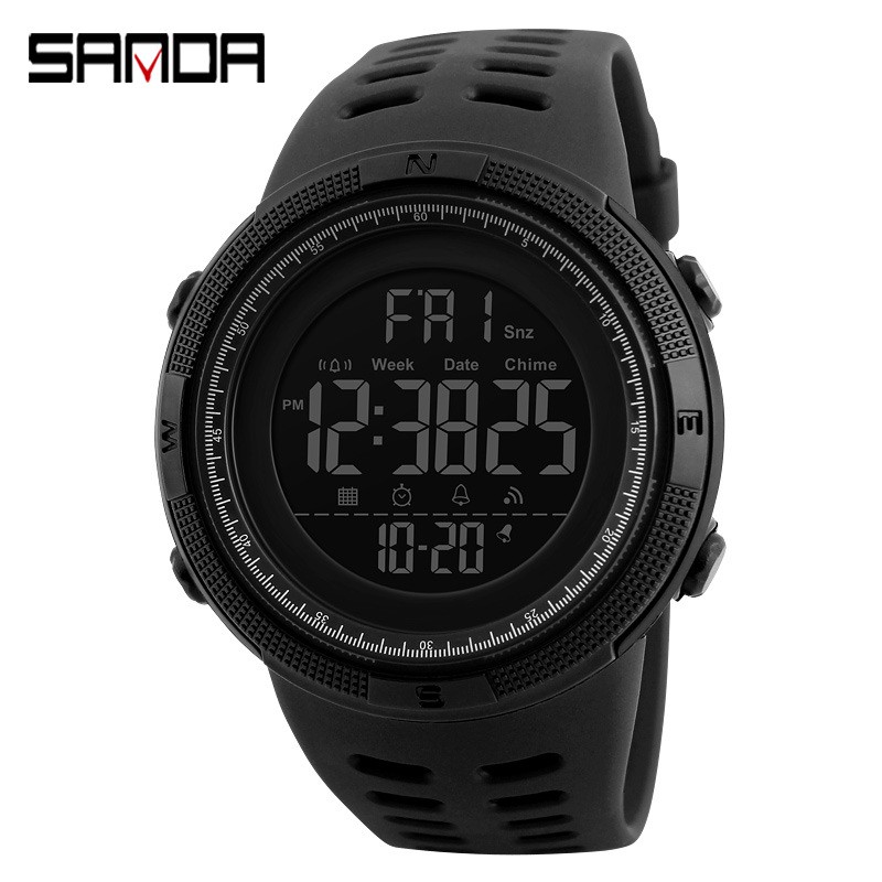 SANDA Men's Waterproof Chronograph Sports Watch with LED Display Shopee Malaysia
