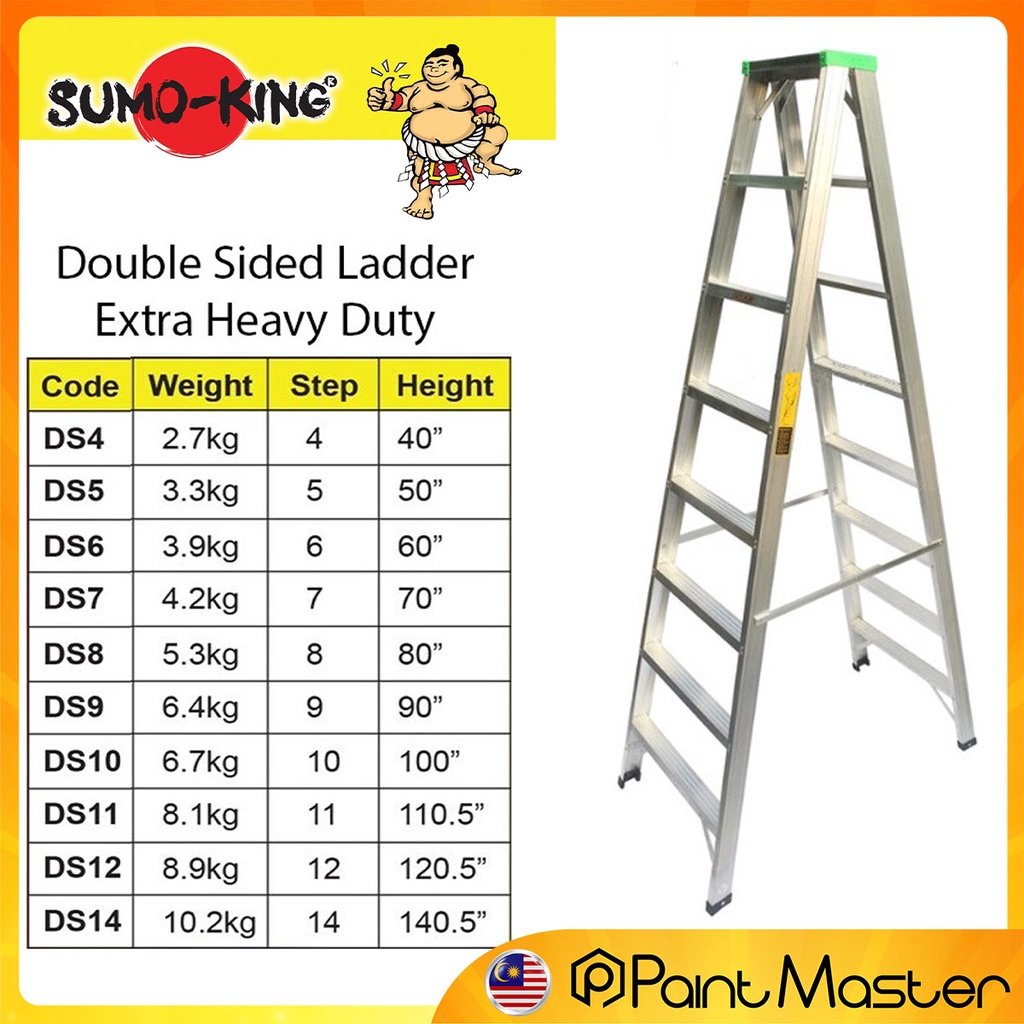 Sumo King / Strongman Aluminium Ladder Double Sided Ladder / Single