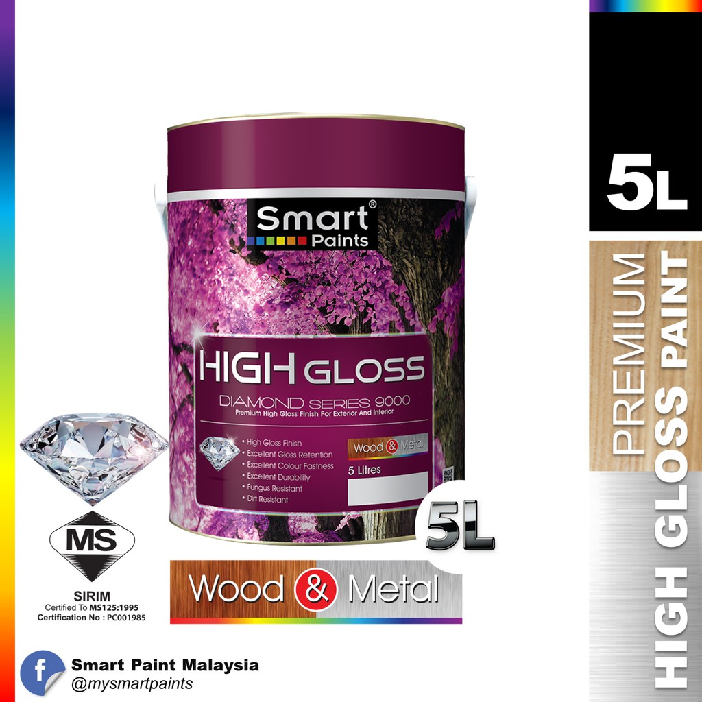 SMART PAINT HIGH GLOSS DIAMOND SERIES 5L Shopee Malaysia