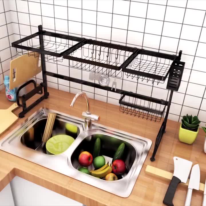 Innohut Powder Coated Stainless Steel Dish Drainer Kitchen Sink Rack