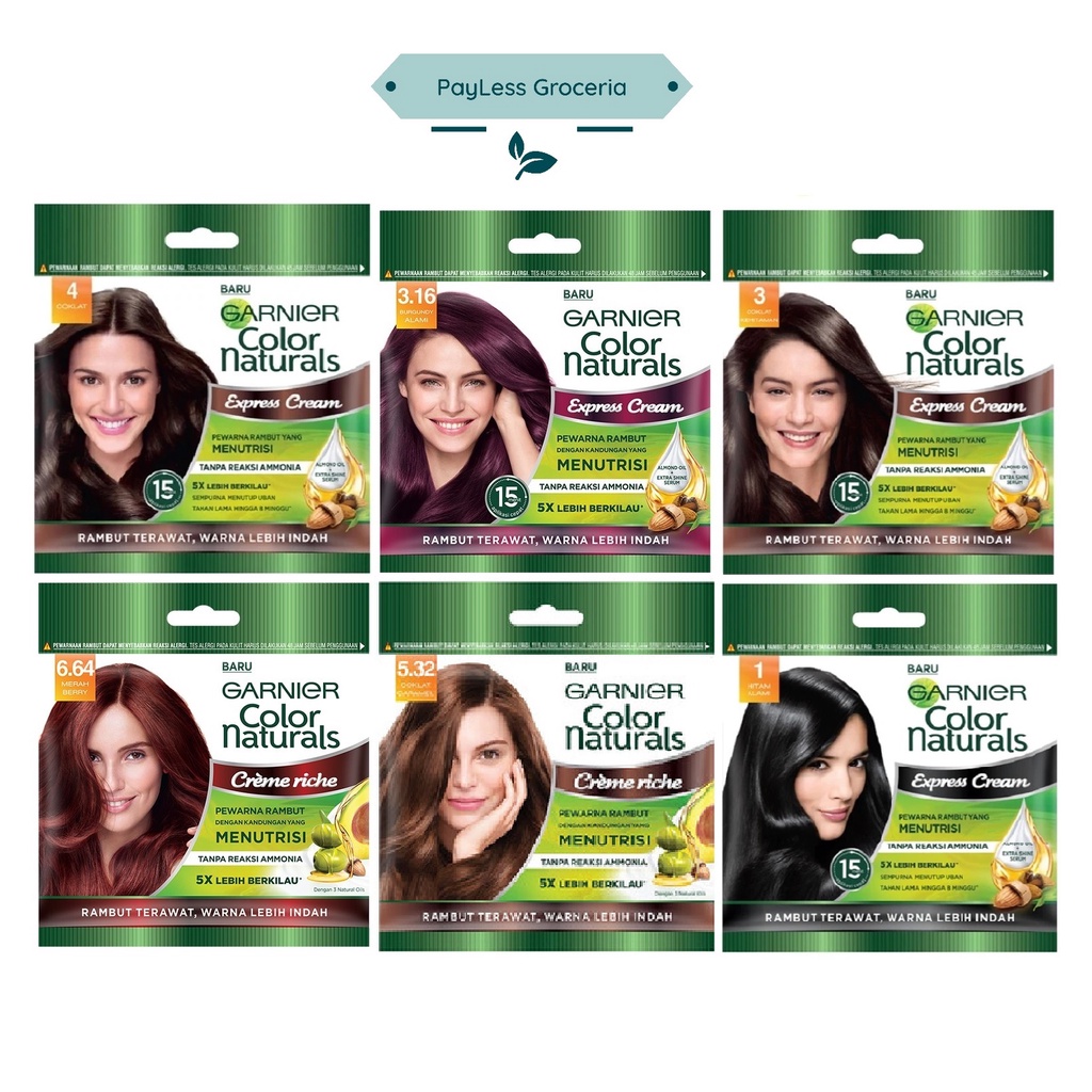 Garnier Hair Color / HAIR DYE COLOR / PERWARNA RAMBUT HALAL (Sachet