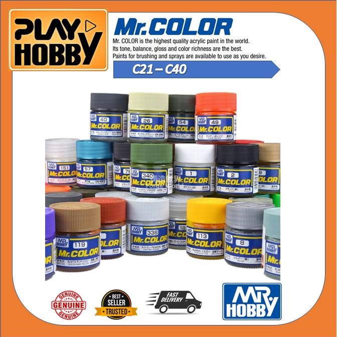Mr Hobby C21 to C40 SOLVENT BASED ACRYLIC Gundam Color Airbrush Mr Color Lacquer Paint
