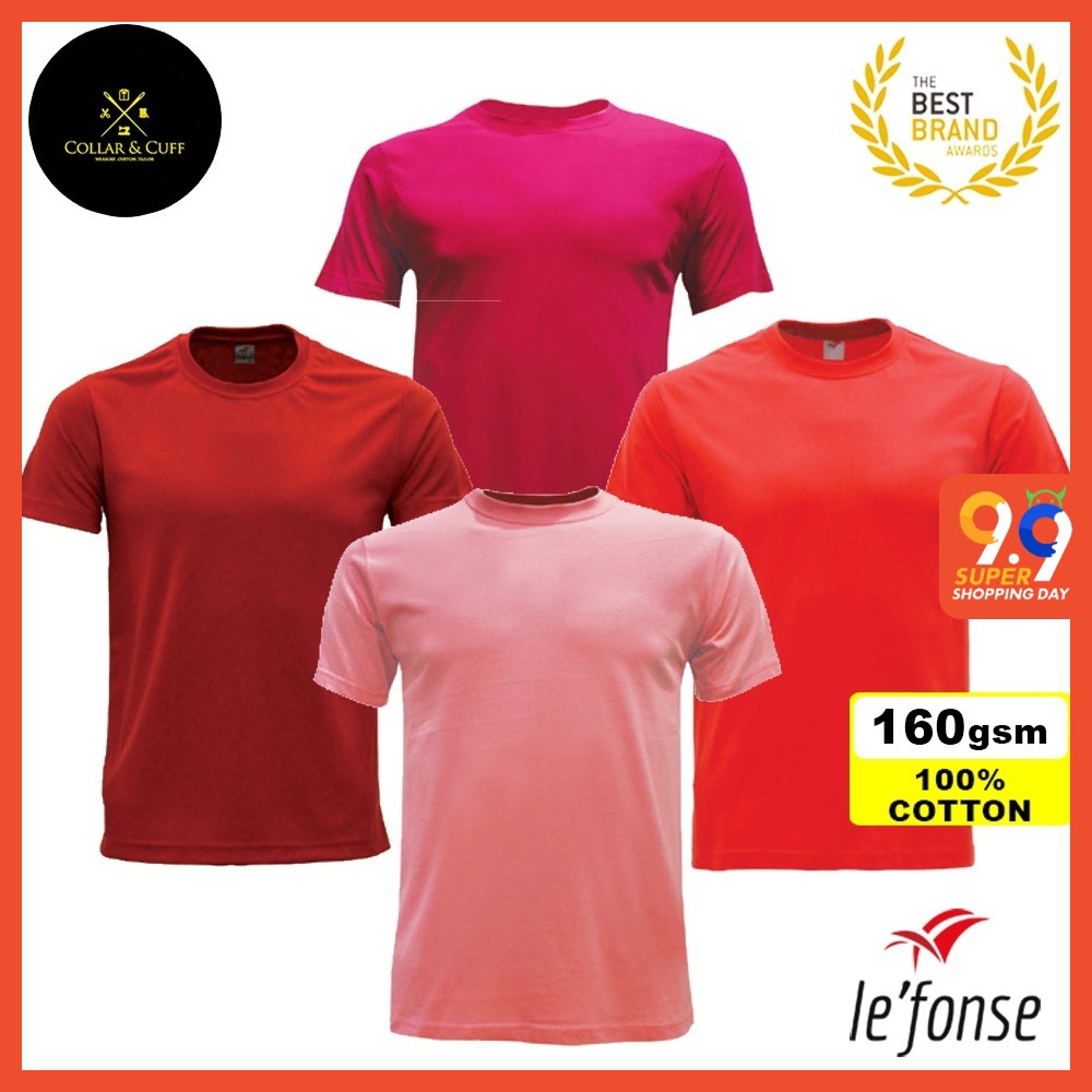 LEFONSE 100 Cotton Plain Round Neck Unisex Tshirt (RC01
