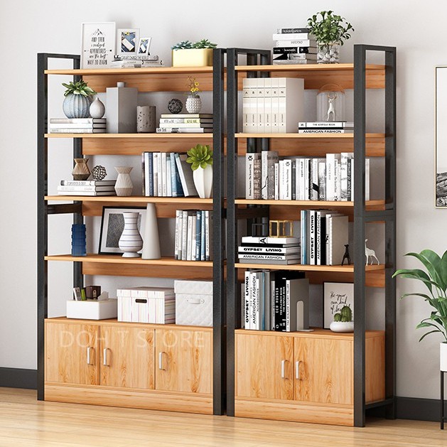 Modern Wood Home Office 80/120cm Bookcase Shelves Door Storage