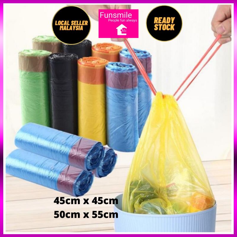 Drawstring Rubbish Bag Garbage Bag With Rope Rubbish Bag With String