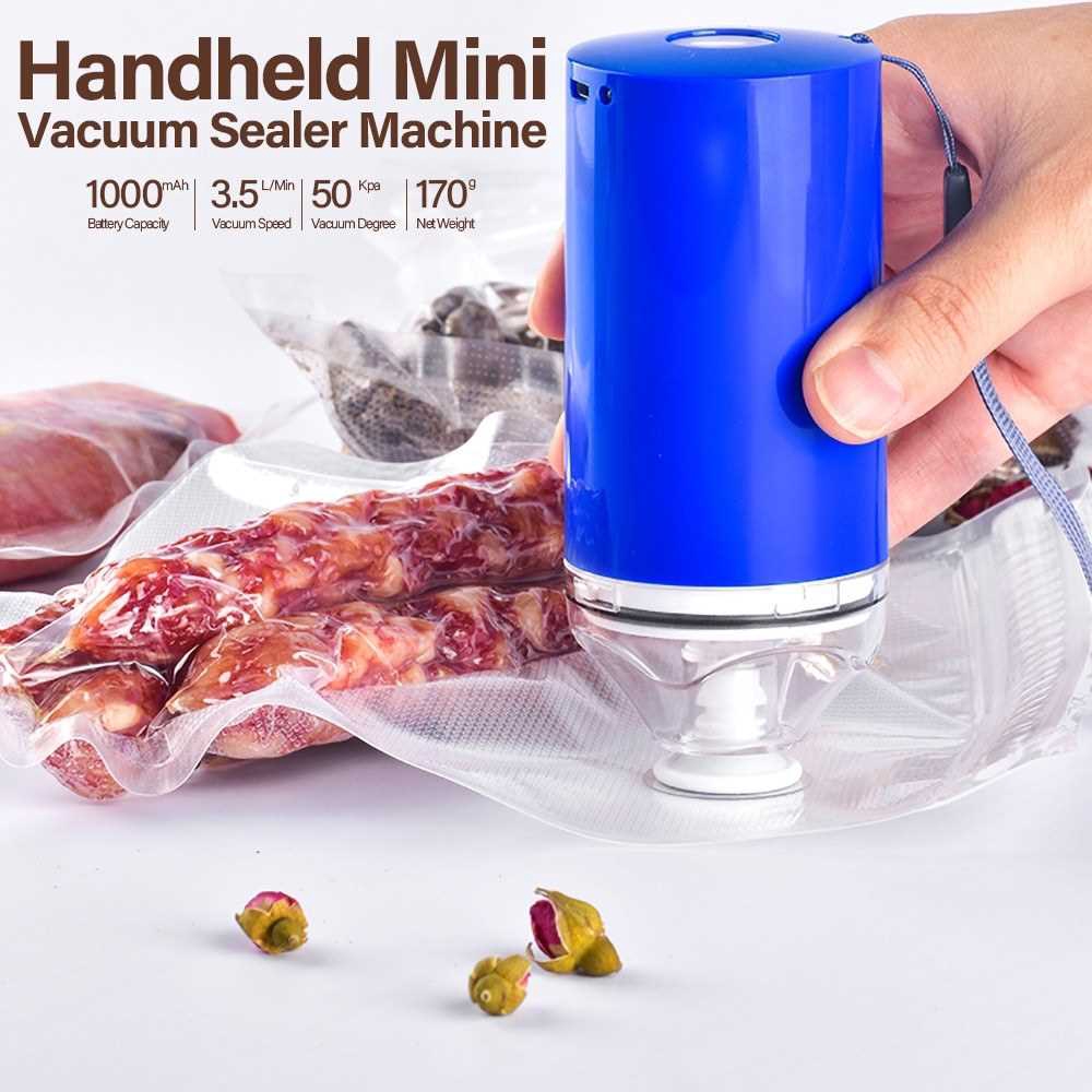Handheld Mini Vacuum Sealer Machine Cordless USB Rechargeable Vacuum