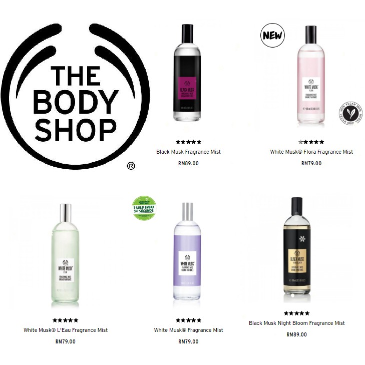 The body shop fragrance perfume mist musk100ml Shopee Malaysia