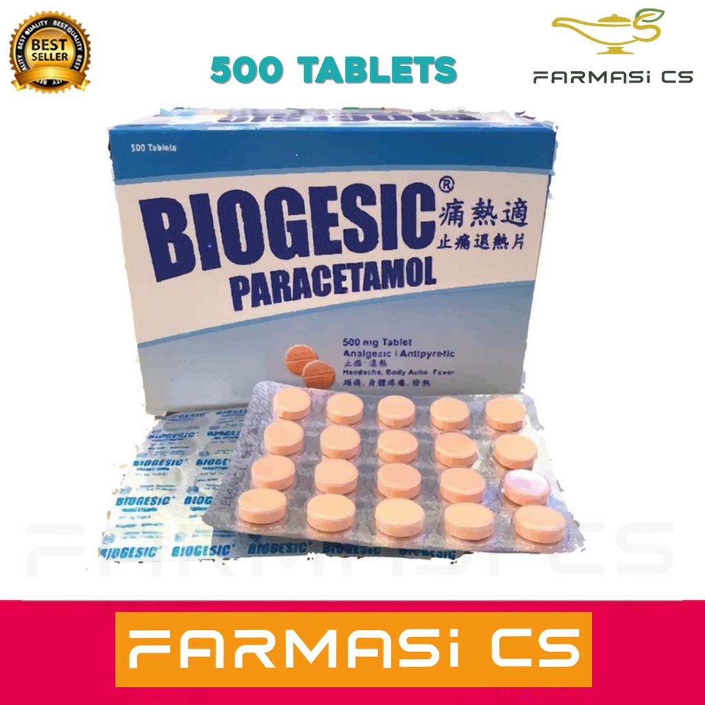 Biogesic Paracetamol 500mg ( 500 Tablets ) EXP12/2024 [ Paracetamol
