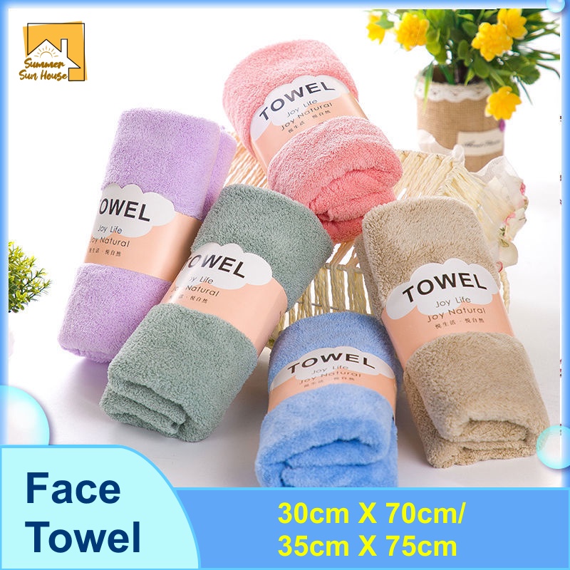 [READY STOCK] 30cm X 70cm/ 35cm X 75cm Face Towel Microfiber Gift Towel