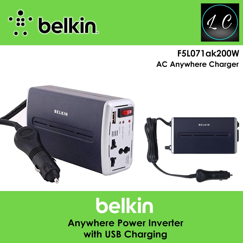 BELKIN Original F5L071ak200W AC Anywhere In Car Power Inverter with USB