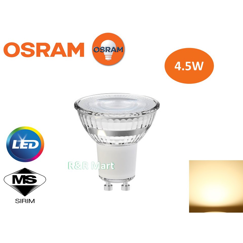 Osram LED Value GU10 Bulb 4.5W / LED GU10 Bulb ( Warm White ) 240V PAR16 Shopee Malaysia