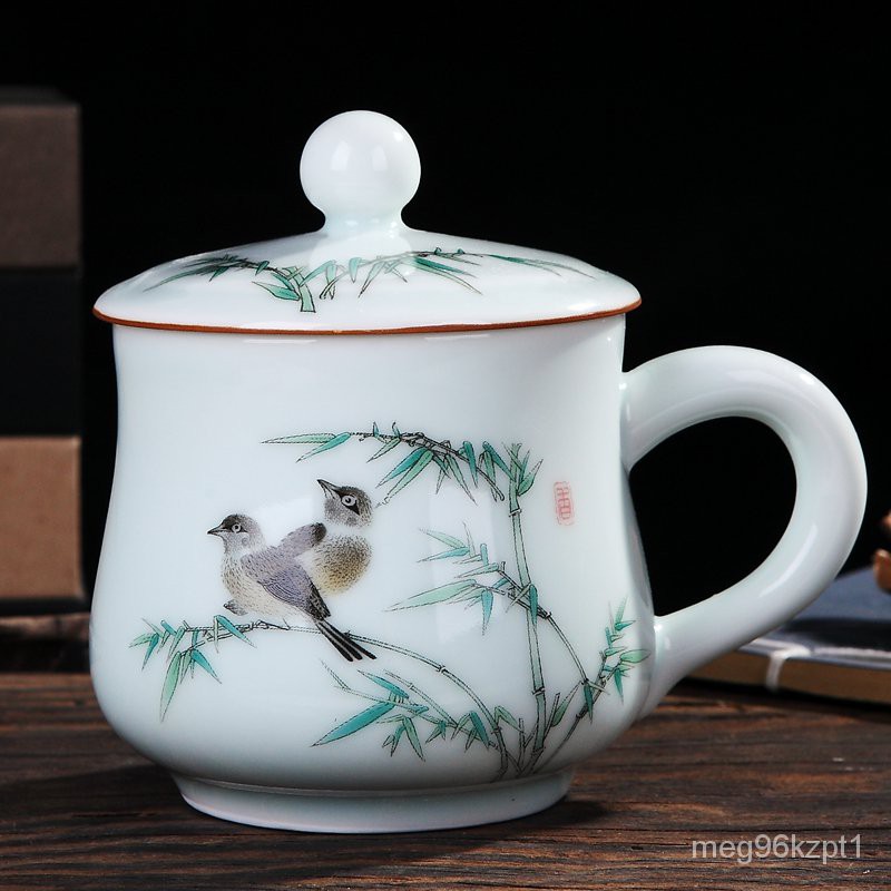 ️ Special Price (Teacup) ️Jingdezhen Tea Cup Ceramic with Cover Celadon